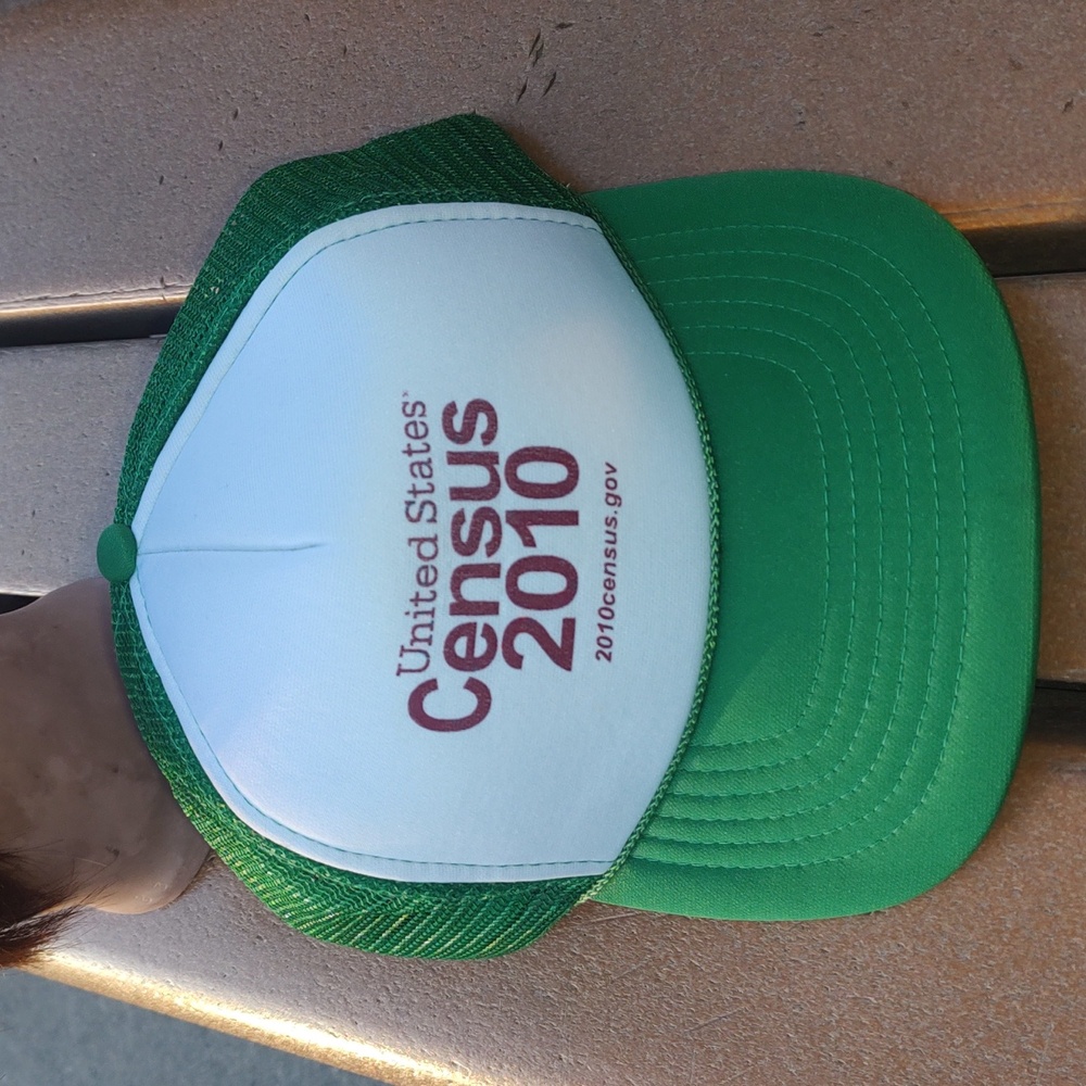 United States Census 2010 Trucker Cap Hat Snapback Vintage Baseball Green White